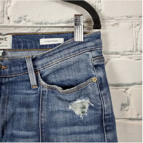 Frame Le High Straight Center Seam Ankle Jeans in Sandpiper - Picture 6 of 9